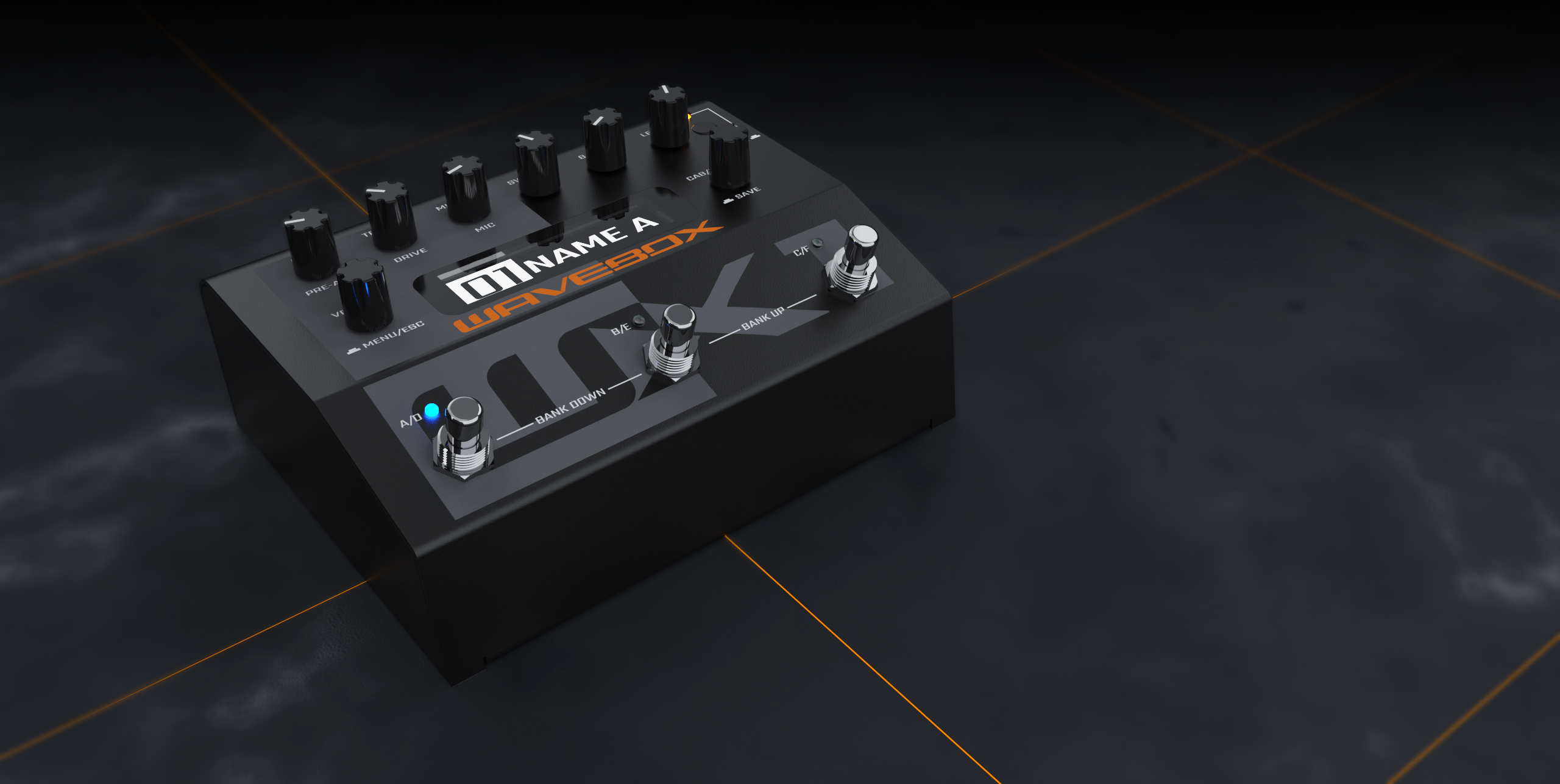 Controles de timbre e processamento do Wavebox WX1
